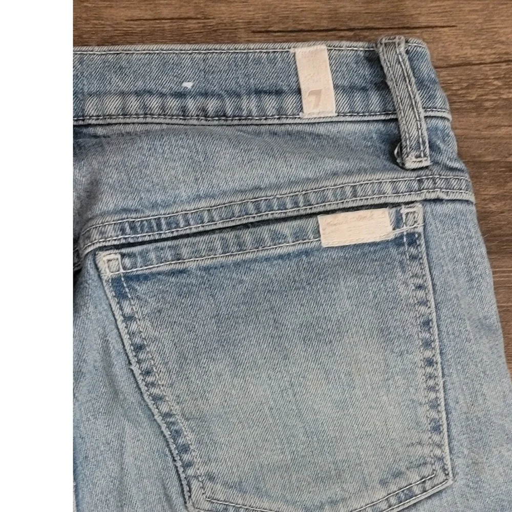 7 For All Mankind High Rise Straight Leg Light Wash Denim Jeans‎ Womens 29